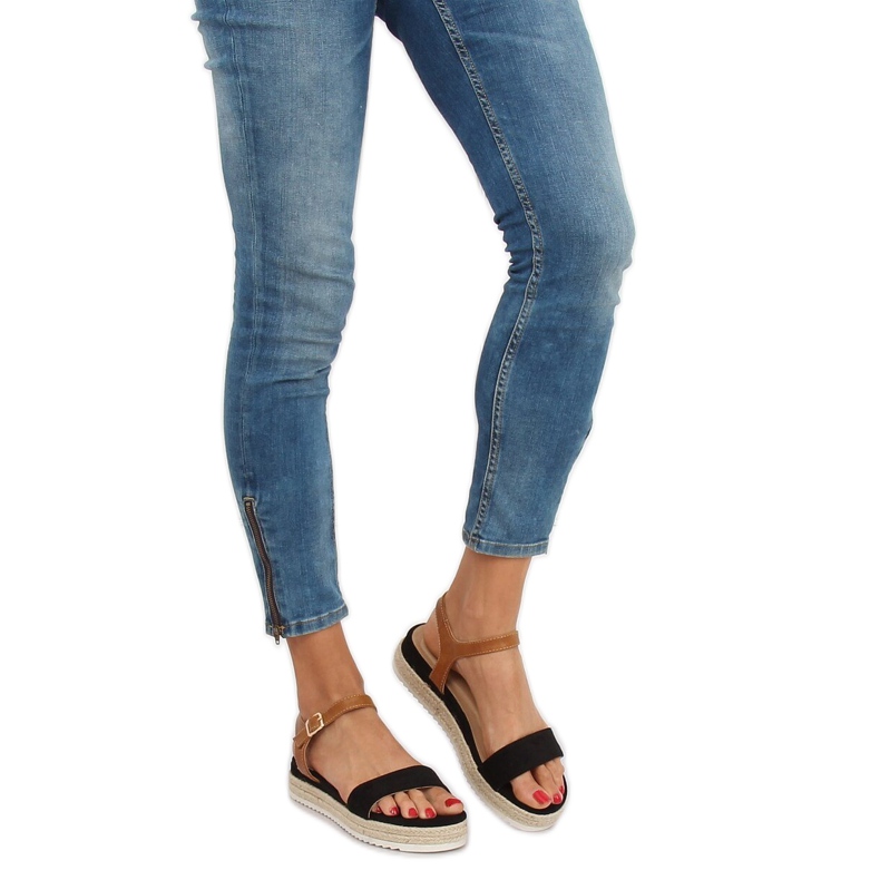 Sandali espadrillas neri Y-8224 Nero 1