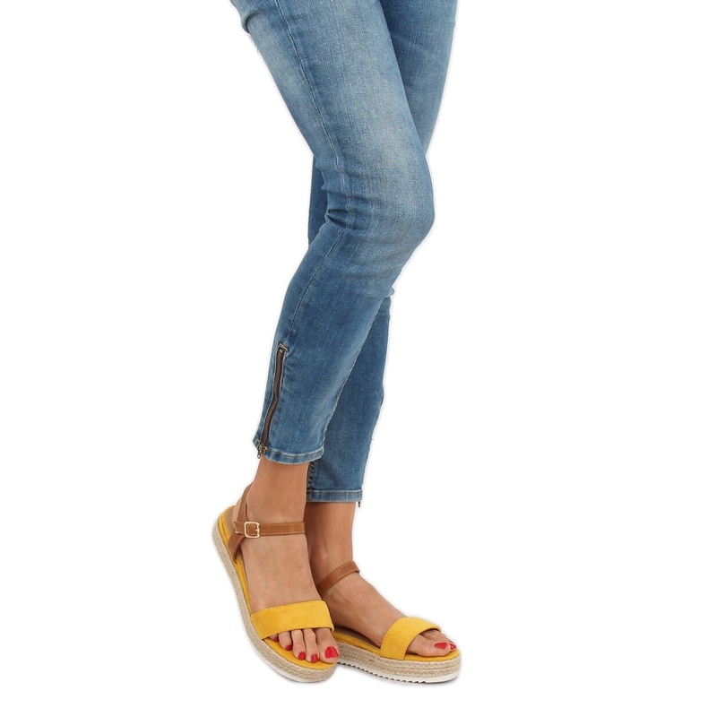Sandali espadrillas gialli Y-8224 Giallo marrone 1