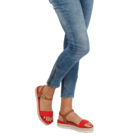 Sandali espadrillas rossi Y-8224 Red marrone rosso 1