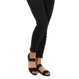 Sandali neri espadrillas 9R71 Black nero 2