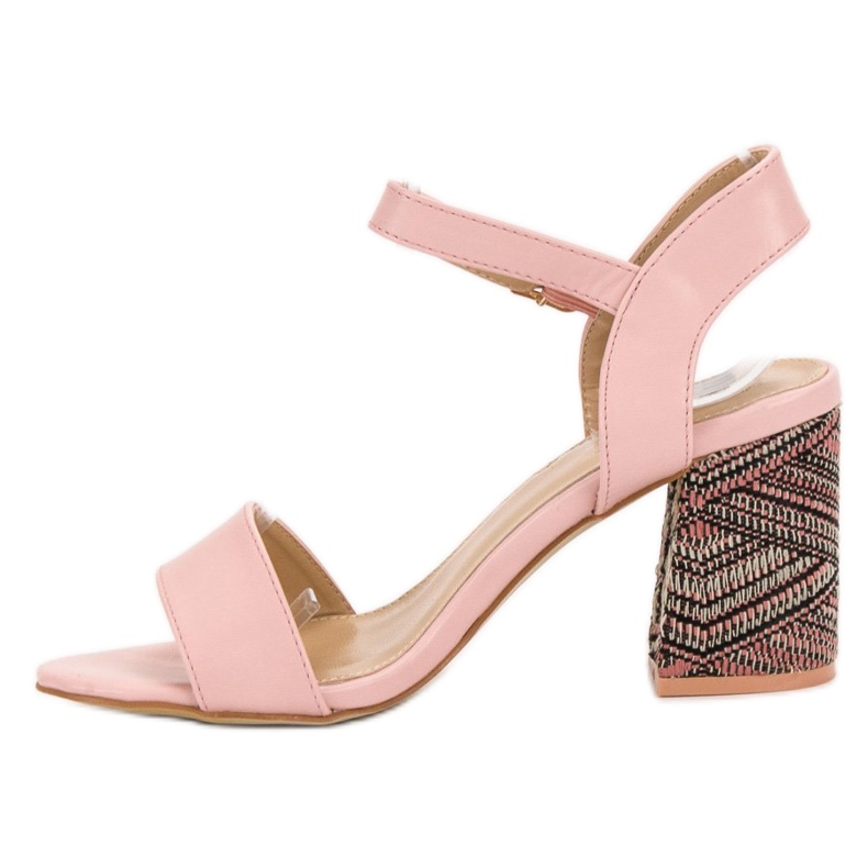 SDS Sandali Con Tacco Decorativo rosa 1