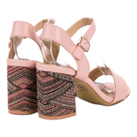 SDS Sandali Con Tacco Decorativo rosa 2