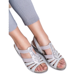 Goodin Sandali slip-on con zeppa grigio 2