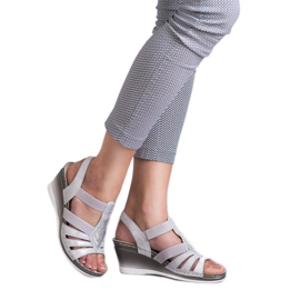 Goodin Sandali slip-on con zeppa grigio 1
