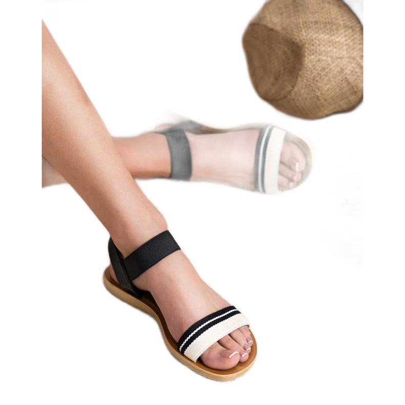 SHELOVET Sandali bassi con elastico nero 1
