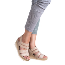 Goodin Comodi sandali con zeppa giallo 2