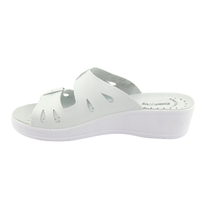 Flip in pelle femminile infradito a spicchi bianchi bianco 5