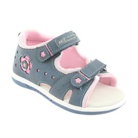 Sandali da bambina in denim American Club DR20 blu rosa 1