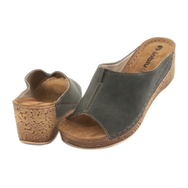 Pantofole da donna con zeppa Inblu NG002 marrone nero multicolore 4