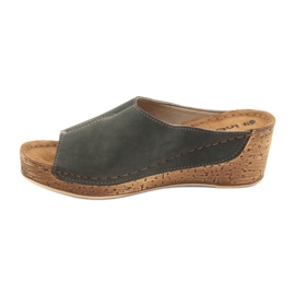 Pantofole da donna con zeppa Inblu NG002 marrone nero multicolore 2