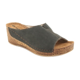 Pantofole da donna con zeppa Inblu NG002 marrone nero multicolore 1