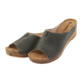 Pantofole da donna con zeppa Inblu NG002 marrone nero multicolore 3