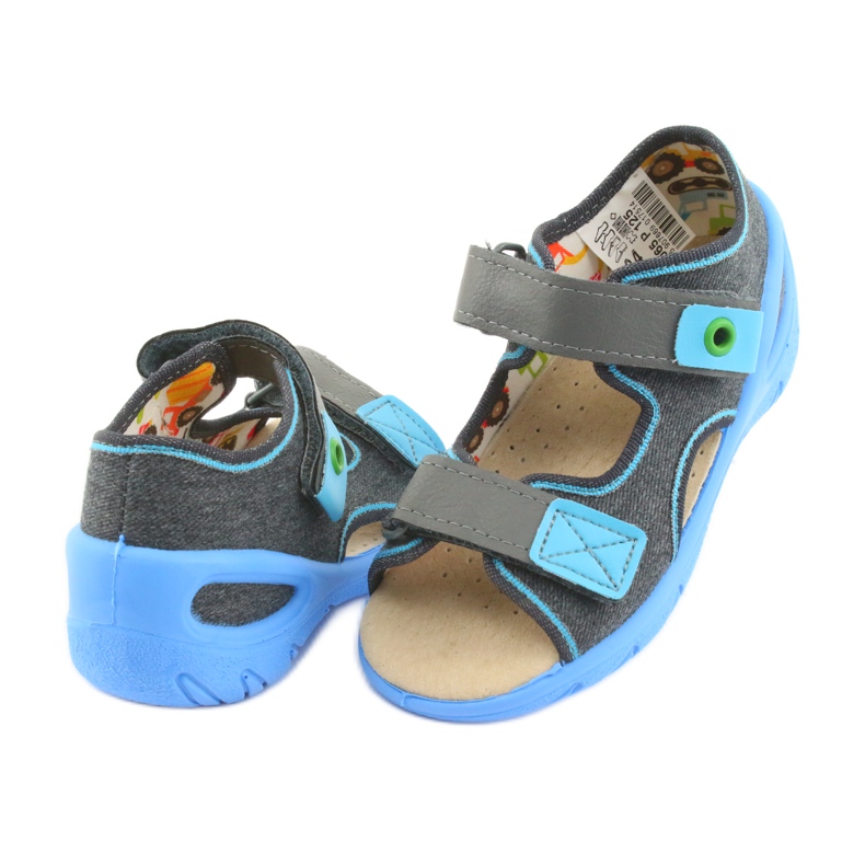 Scarpe per bambini Befado pu 065P125 blu grigio 3