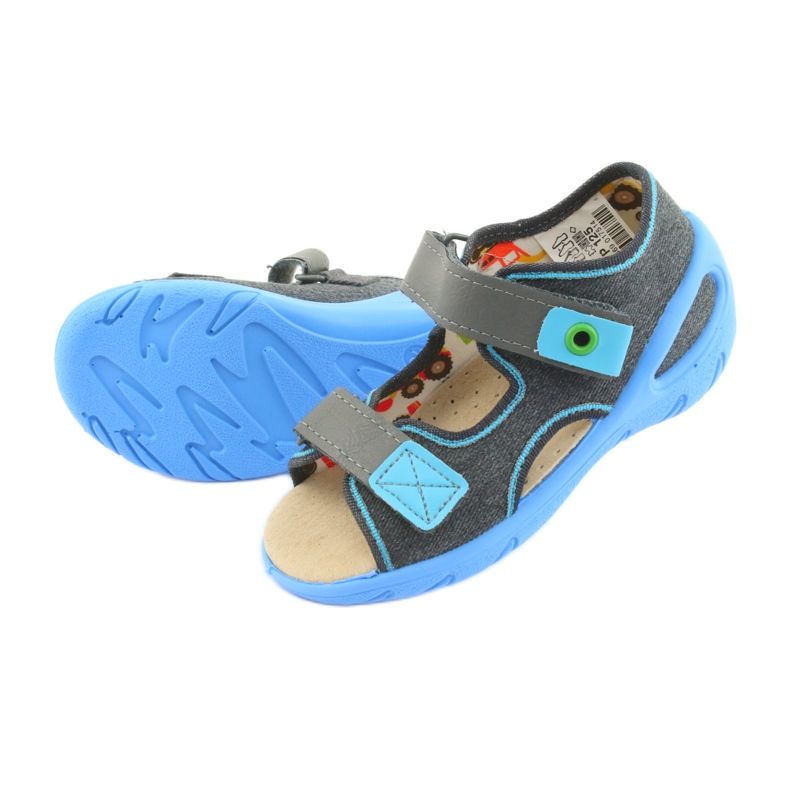 Scarpe per bambini Befado pu 065P125 blu grigio 4