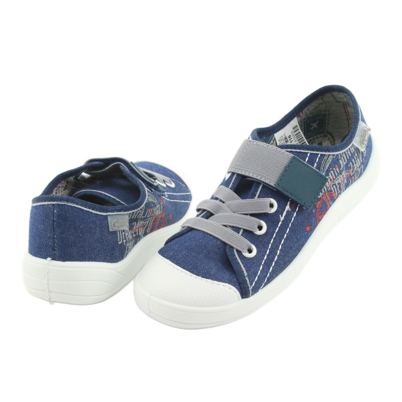 Scarpe per bambini Befado 251Y116 bianca blu navy 3