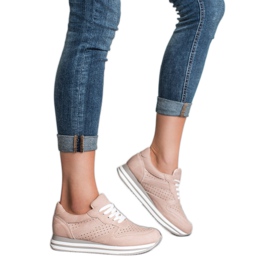 Kylie Scarpe sportive in ecopelle rosa 1