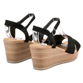 Best Shoes Sandali in pelle scamosciata chiara nero 1