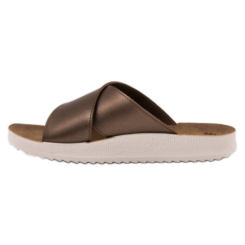 SHELOVET Pantofole in ecopelle marrone 1