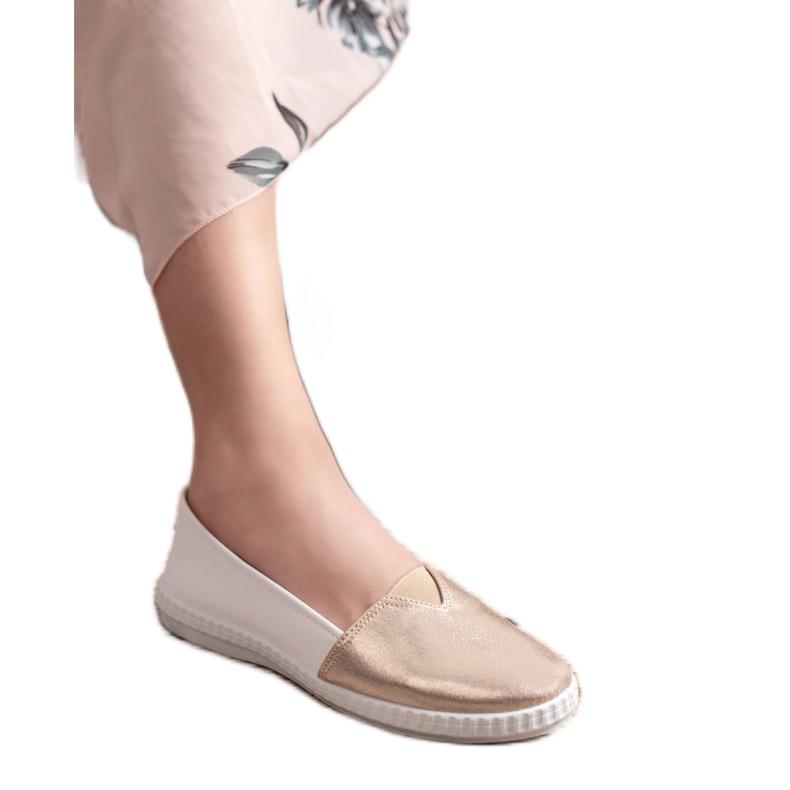 Mckeylor Scarpe da ginnastica slip-on alla moda bianca giallo 1