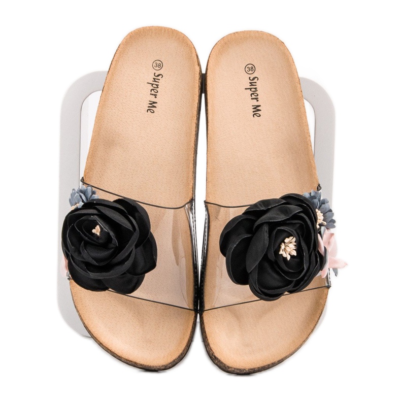 Super Me Pantofole Con Fiori nero multicolore 1