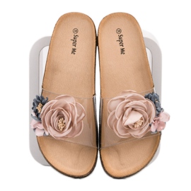 Super Me Pantofole Con Fiori marrone multicolore 1