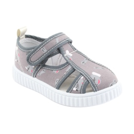 Scarpe da bambino American Club grigie con velcro TEN 27/19 bianco grigio 1
