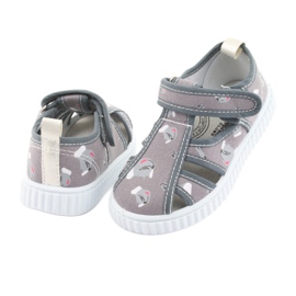 Scarpe da bambino American Club grigie con velcro TEN 27/19 bianco grigio 3