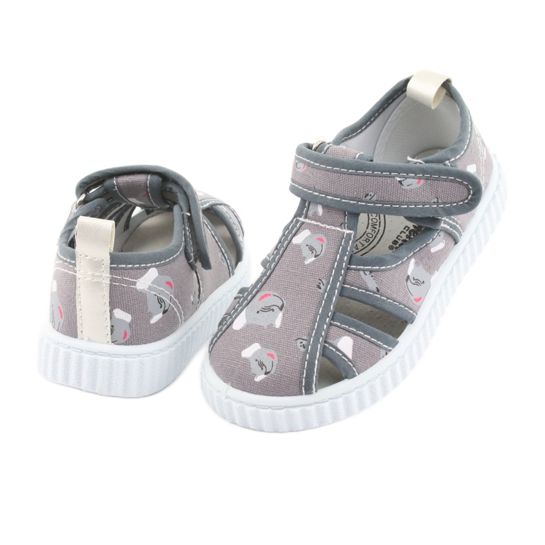 Scarpe da bambino American Club grigie con velcro TEN 27/19 bianco grigio 3