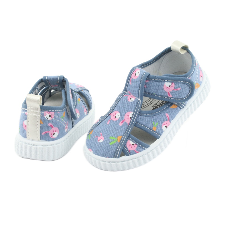 Scarpe da bambino American Club con velcro blu TEN 32/19 bianco rosa 4
