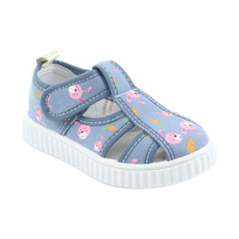 Scarpe da bambino American Club con velcro blu TEN 32/19 bianco rosa 1