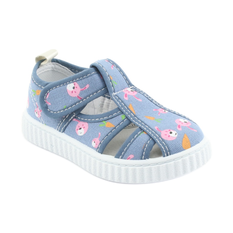 Scarpe da bambino American Club con velcro blu TEN 32/19 bianco rosa 1