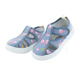 Scarpe da bambino American Club con velcro blu TEN 32/19 bianco rosa 3