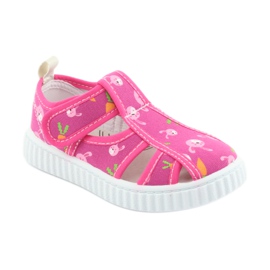 Scarpe da bambino American Club con velcro rosa TEN 32/19 bianco 1