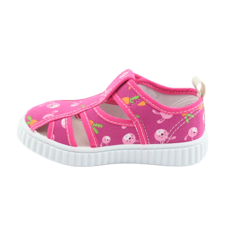 Scarpe da bambino American Club con velcro rosa TEN 32/19 bianco 2