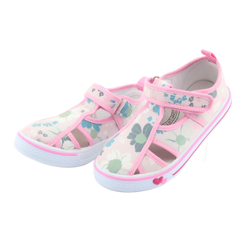 American Club Scarpe americane scarpe per bambini Soletta in pelle con velcro bianco blu rosa verde 3