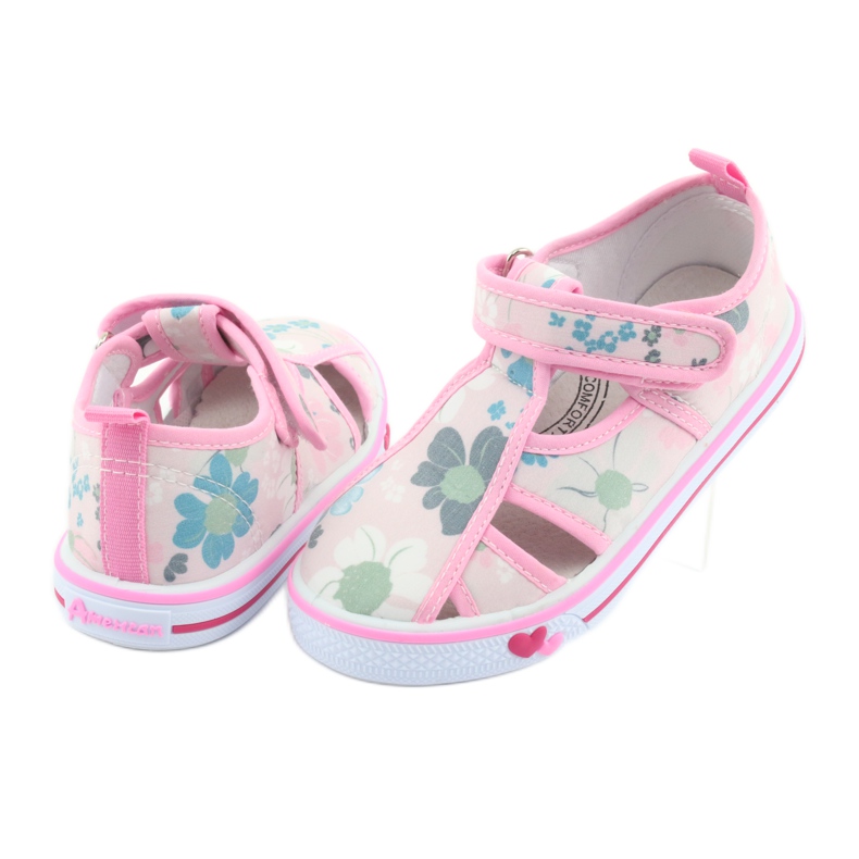 American Club Scarpe americane scarpe per bambini Soletta in pelle con velcro bianco blu rosa verde 4