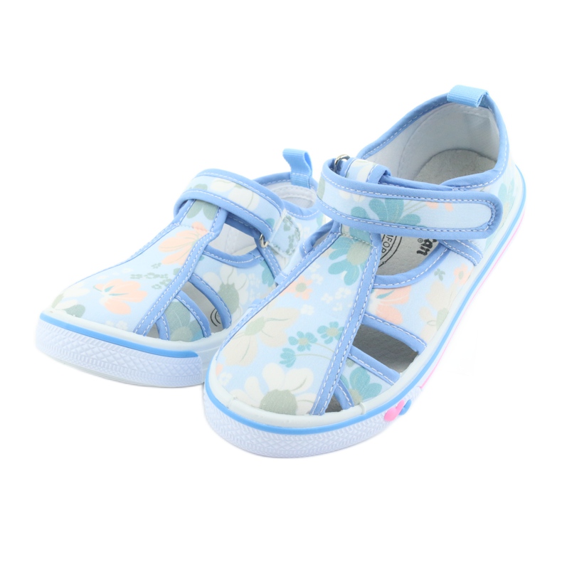 Scarpe bambino American Club velcro blu TEN 27/19 bianco verde 3