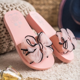 Best Shoes Pantofole in schiuma con fiocco rosa 2