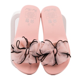 Best Shoes Pantofole in schiuma con fiocco rosa 1