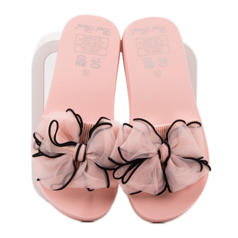 Best Shoes Pantofole in schiuma con fiocco rosa 1