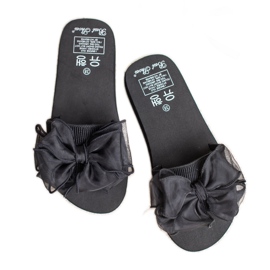 Best Shoes Pantofole in schiuma con fiocco nero 2