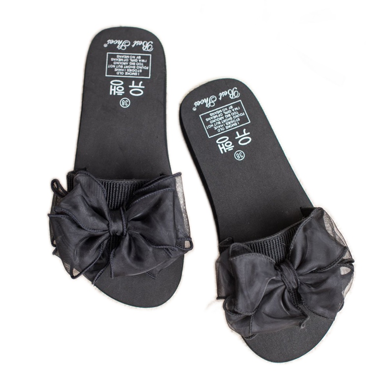Best Shoes Pantofole in schiuma con fiocco nero 2