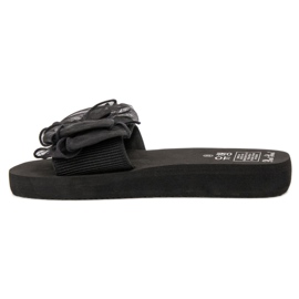 Best Shoes Pantofole in schiuma con fiocco nero 1