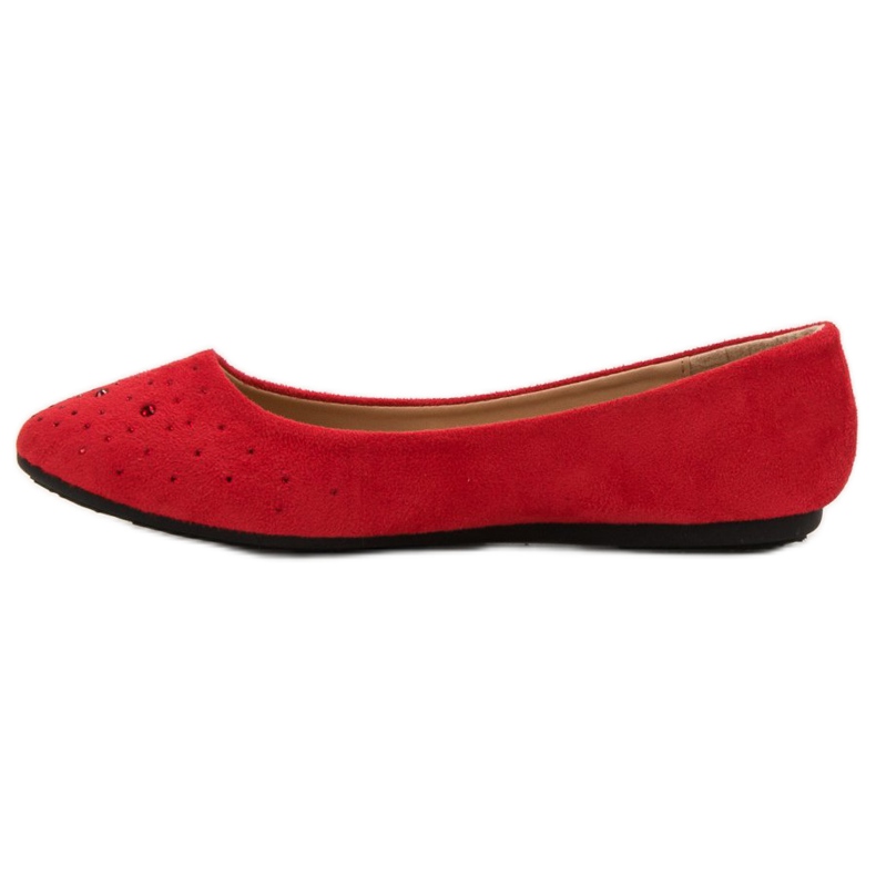 Renda Ballerine Con Cubic Zirconia rosso 1