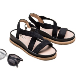 SHELOVET Sandali slip-on sulla piattaforma nero 1
