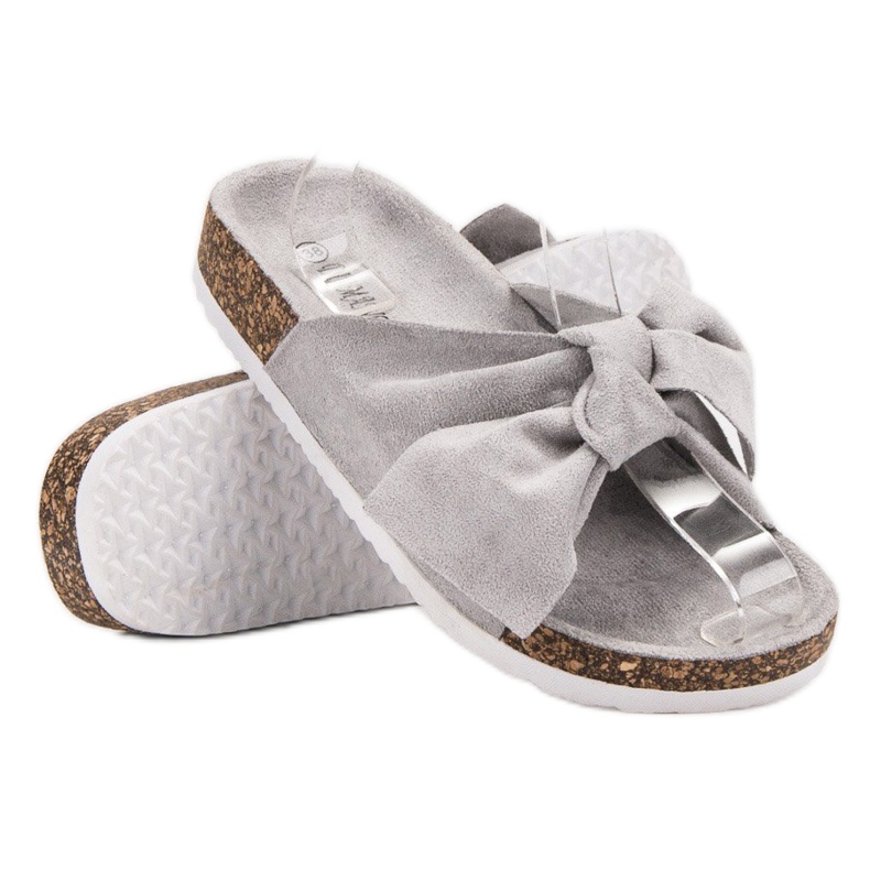 Diamantique Pantofole Con Fiocco grigio 1