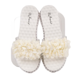Anesia Paris Pantofole In Gomma Con Fiori bianco 1