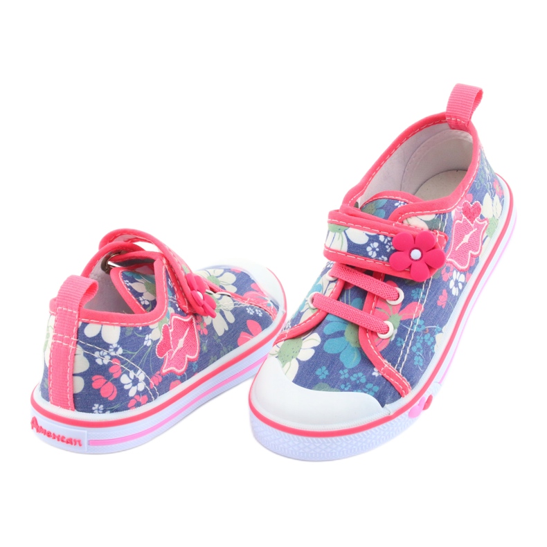 Sneakers Usta American Club inserto in pelle rosso blu multicolore 4