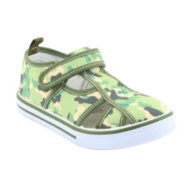 Scarpe da bambino American Club con velcro verde mimetico TEN 27/19 marrone grigio 1