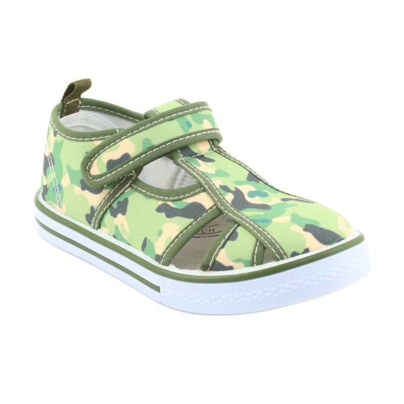 Scarpe da bambino American Club con velcro verde mimetico TEN 27/19 marrone grigio 1